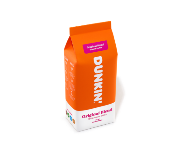 A package of Dunkin' original blend coffee